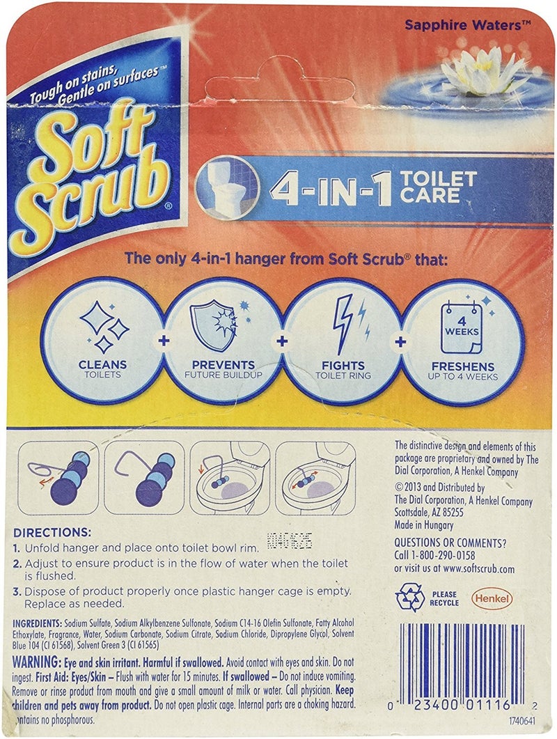 Soft Scrub 4-in-1 Toilet Care Rim Hanger, Sapphire Waters, 1.76 Ounce (Pack of 2) - Image 2